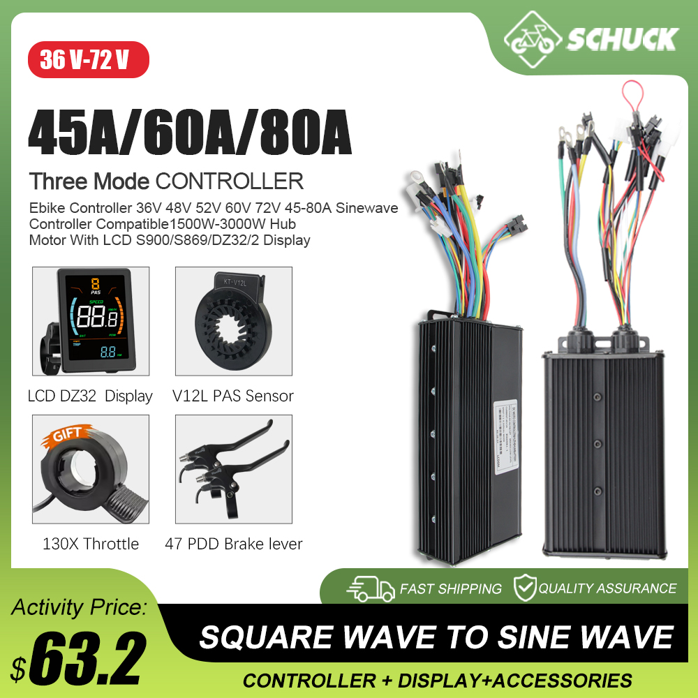 Sine Wave Controller 48V 72V 80A - Controlador de onda sinusoidal a onda