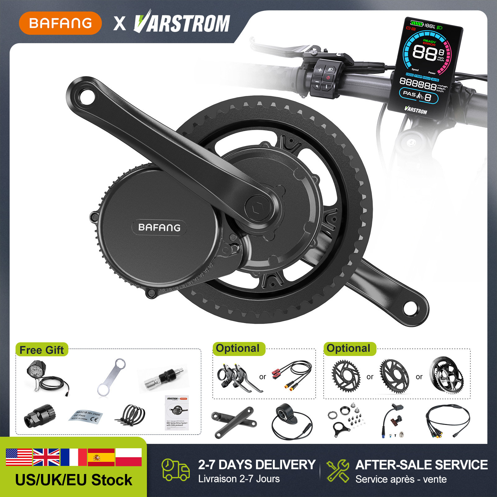 Mid Drive Motor Kit 52V 1000W - [Stock en EE. UU.] Motor de