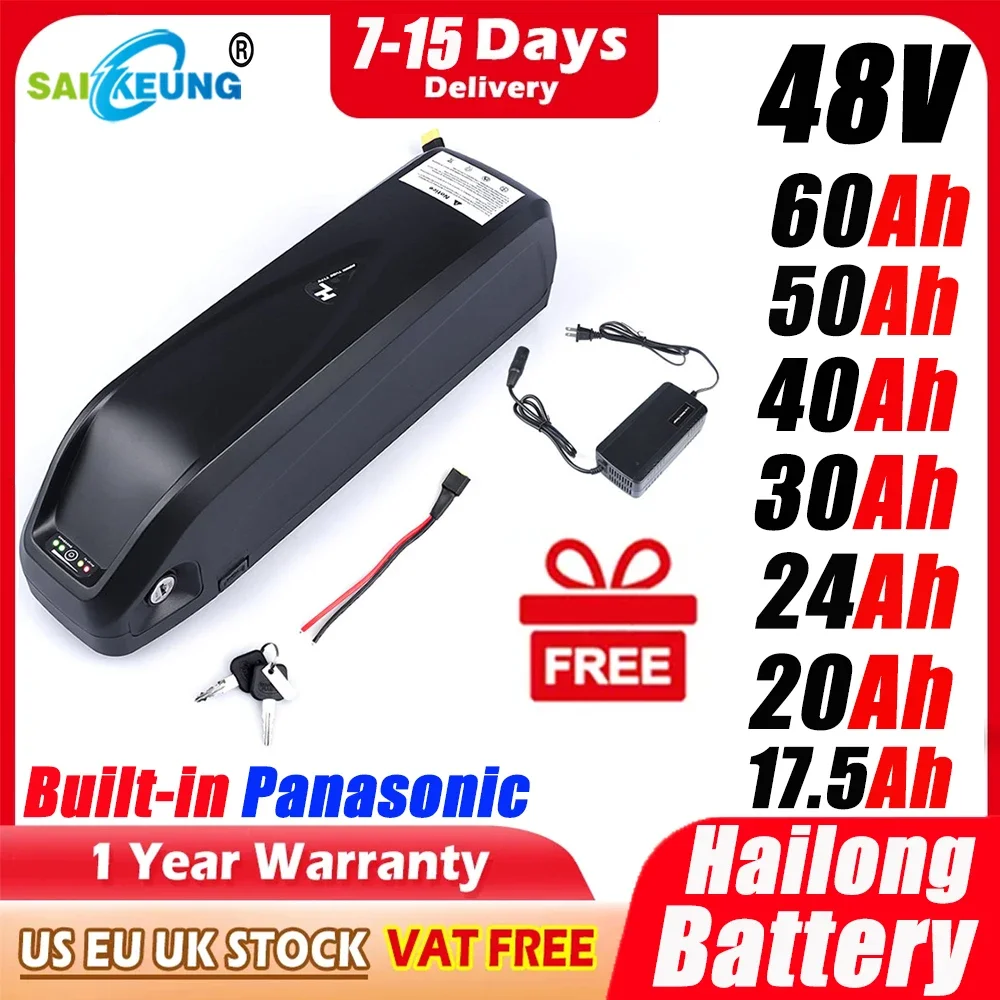 Ebike Battery 48V 20Ah Hailong - Batería de bicicleta eléctrica Original 48V