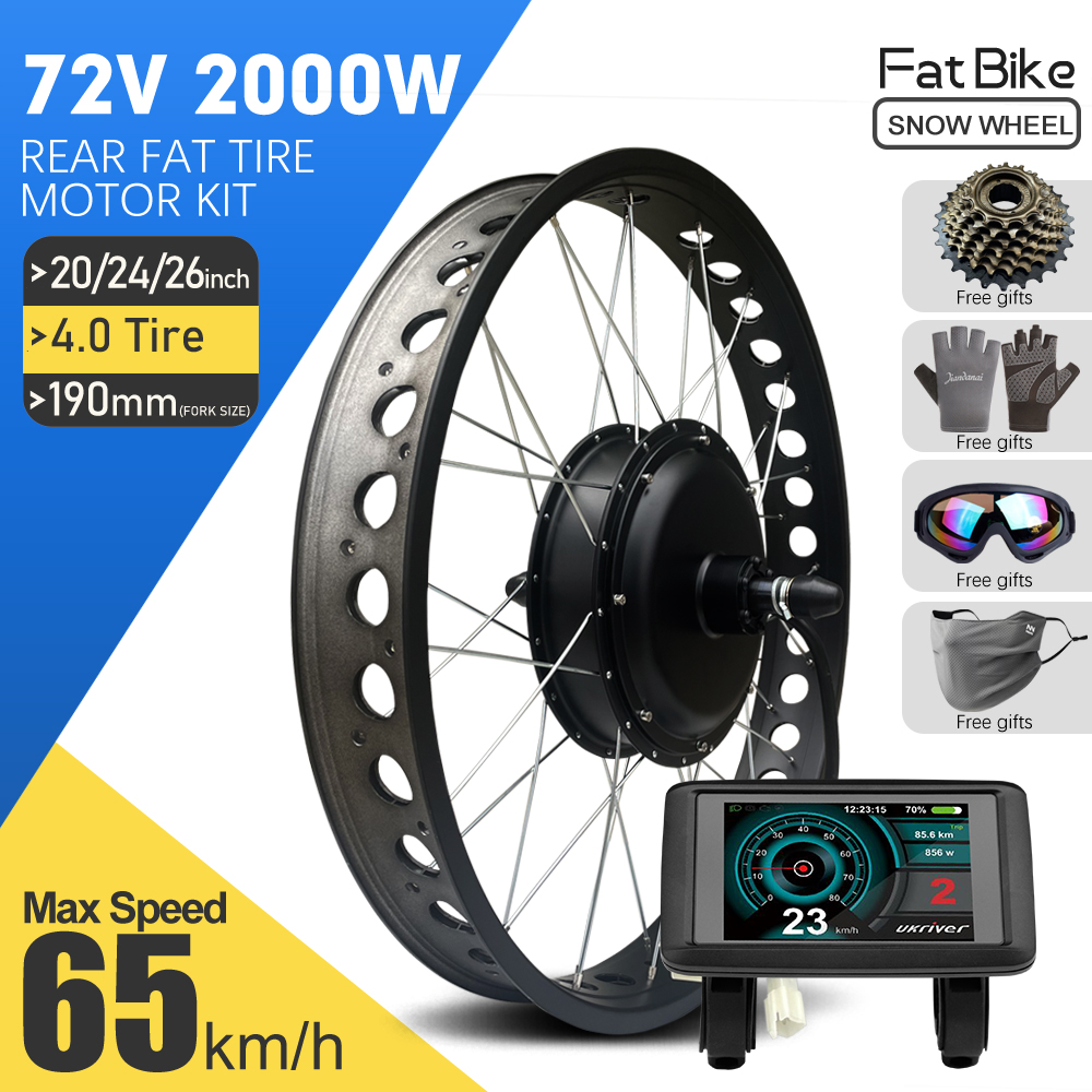 Fat Tire Ebike Conversion Kit 2000W - Kit de Conversión para Bicicleta Eléctrica,