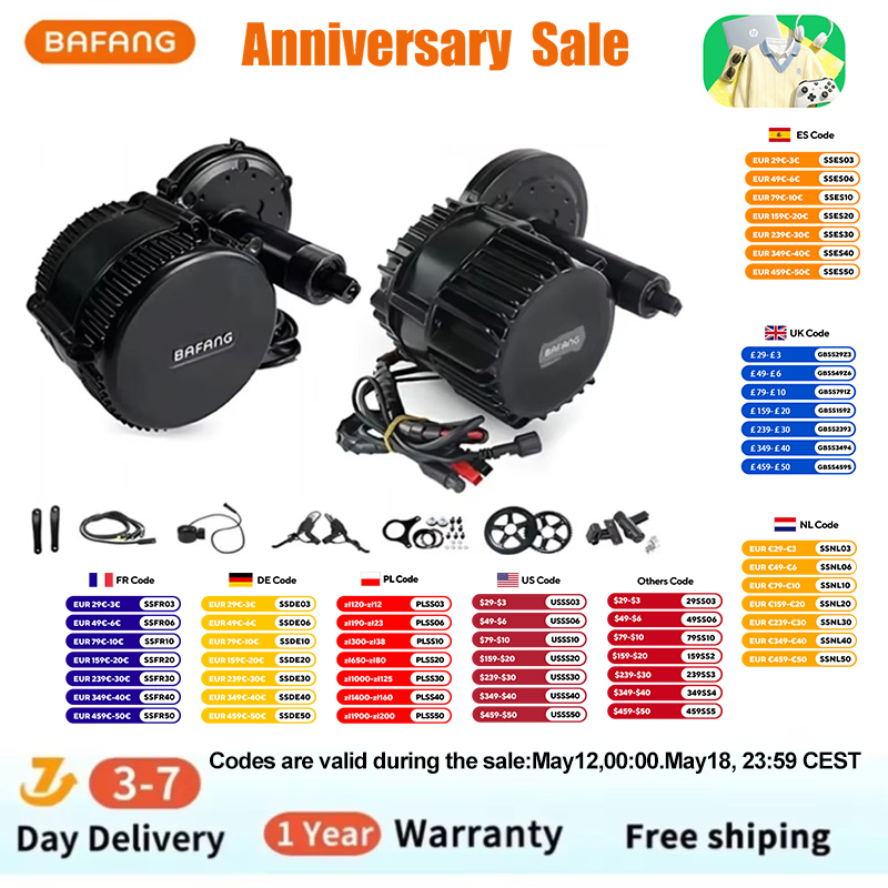Bafang Bbshd 1000W Conversion Kit - Kit de Conversión para Bicicleta Eléctrica