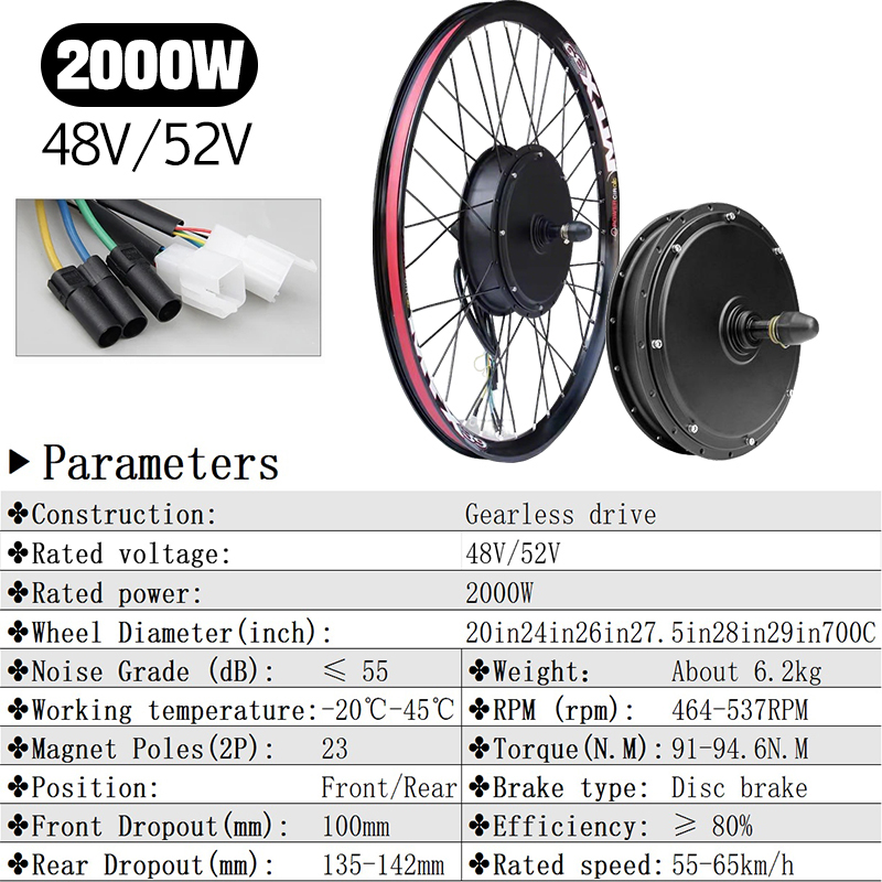Kit de Bicicleta Eléctrica de  - 72V 5000W Hub Motor Kit reseña y precio