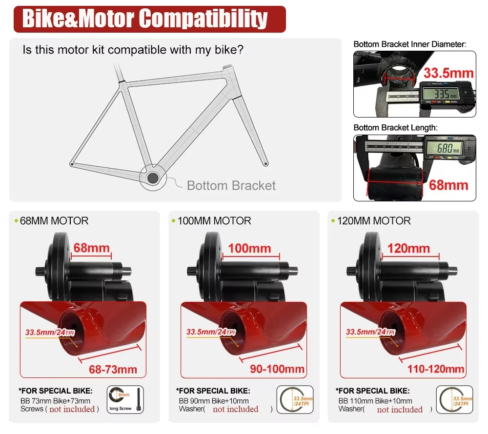 Kit de Conversión de Bicicleta - Mid Drive Motor Kit 52V 1000W reseña y precio